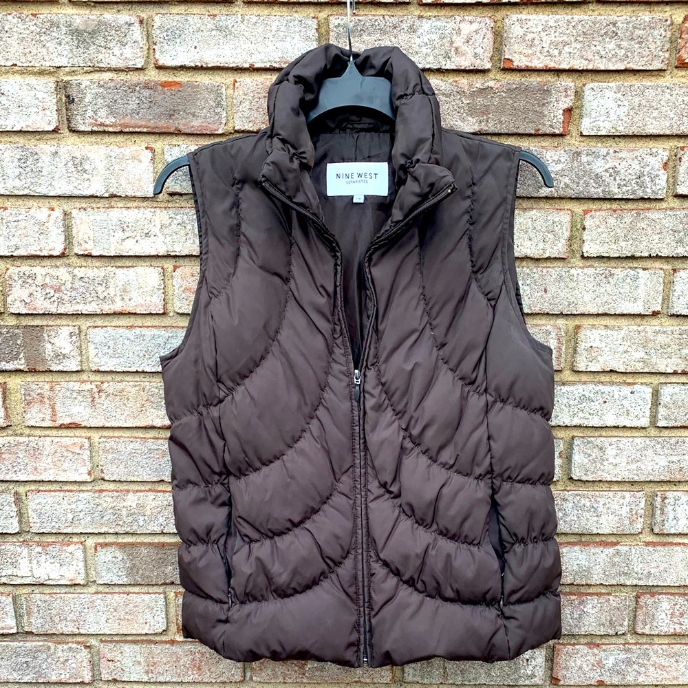 Nine West Chocolate Puffer Vest